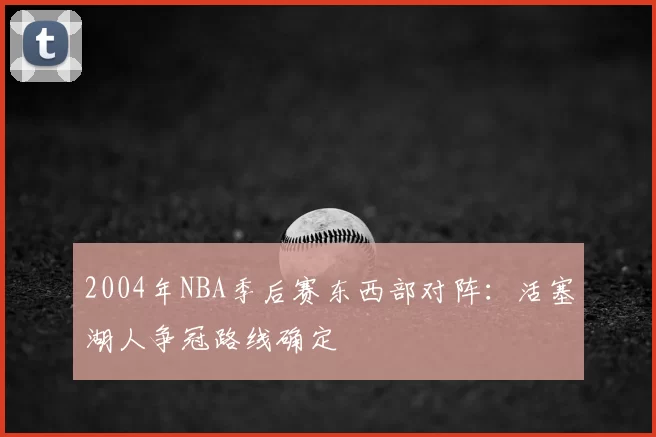 2004年NBA季后赛东西部对阵:活塞湖人争冠路线确定